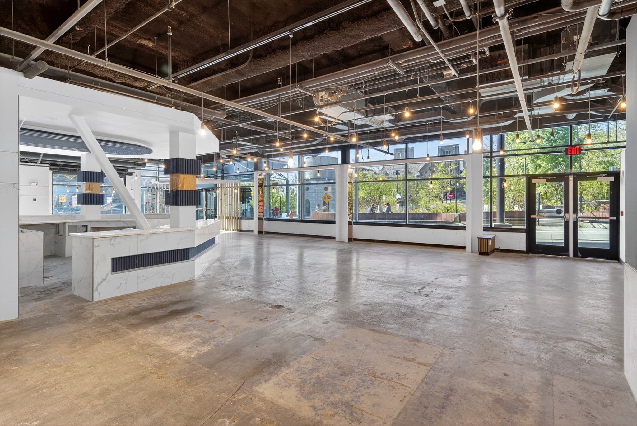 Service corridors connecting dining to back-of-house (as-is)