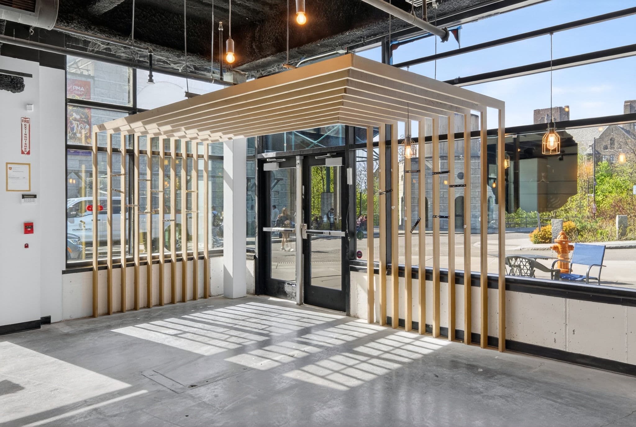 Open main-floor volume for restaurant seating (as-is)